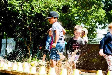 Children from Balclutha Playcentre playing. 