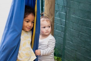 Two children playing. 