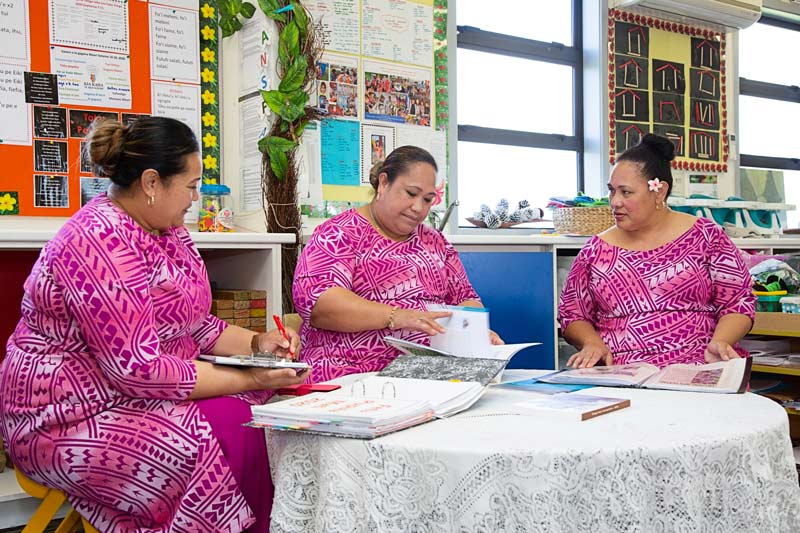 A team of kaiako discuss professional learning and next steps.